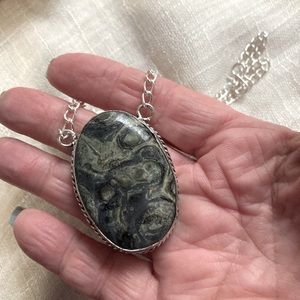 NEW Kambaba Jasper, 925 Silver Necklace